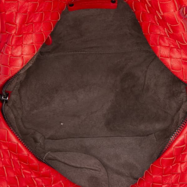 Pre-owned Bottega Veneta Nappa Intrecciato Cube Shoulder Bag Red