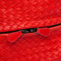Miniatyrbild 7 av 9: Pre-owned Bottega Veneta Nappa Intrecciato Cube Shoulder Bag Red