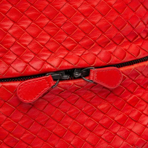 Pre-owned Bottega Veneta Nappa Intrecciato Cube Shoulder Bag Red