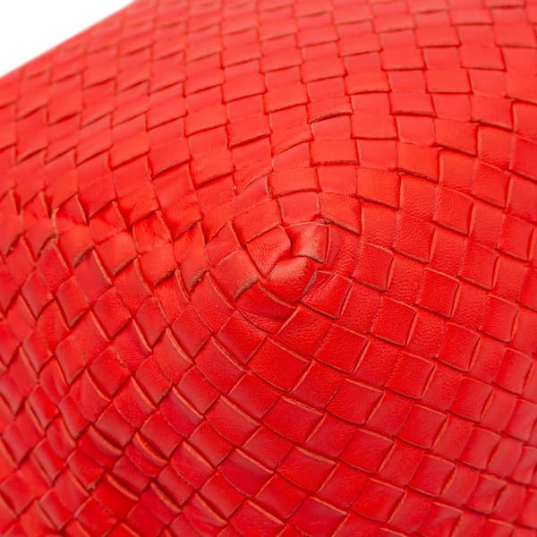 Pre-owned Bottega Veneta Nappa Intrecciato Cube Shoulder Bag Red