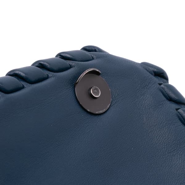 Pre-owned Bottega Veneta Medium Nappa Intrecciato Olimpia Shoulder Bag Blue