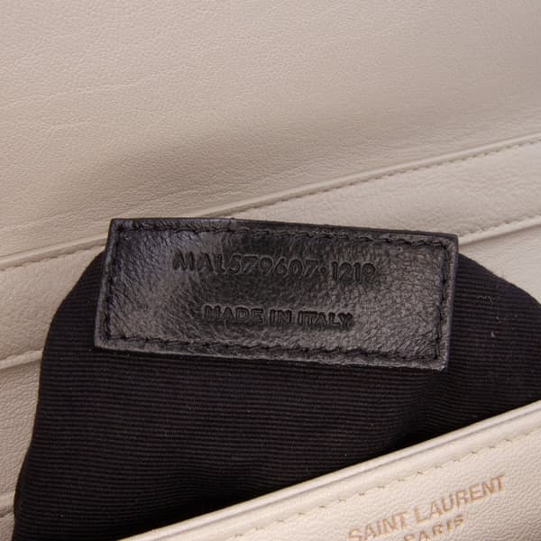 Pre-owned Saint Laurent Small Quilted Lambskin Becky Chain Shoulder Bag White