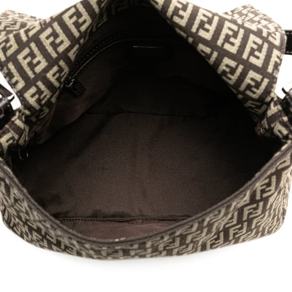 Pre-owned Fendi Zucchino Canvas Mamma Forever Brown