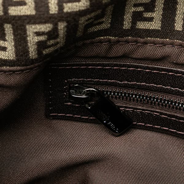 Pre-owned Fendi Zucchino Canvas Mamma Forever Brown