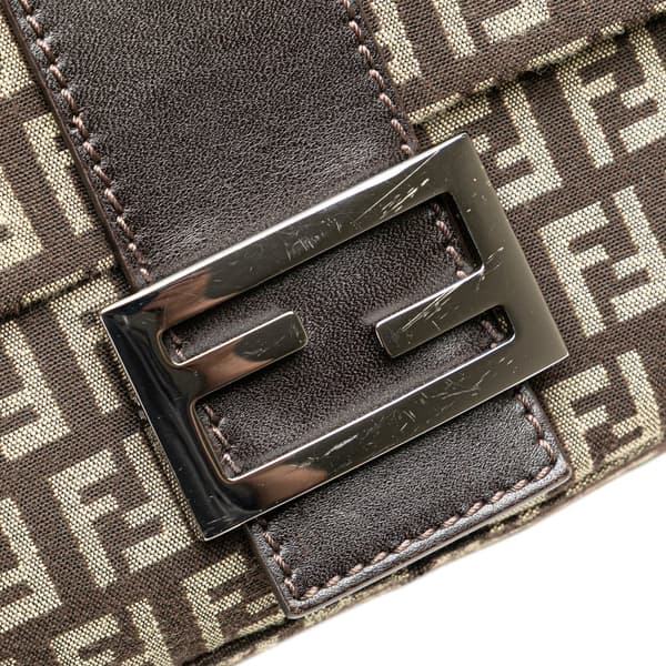 Pre-owned Fendi Zucchino Canvas Mamma Forever Brown
