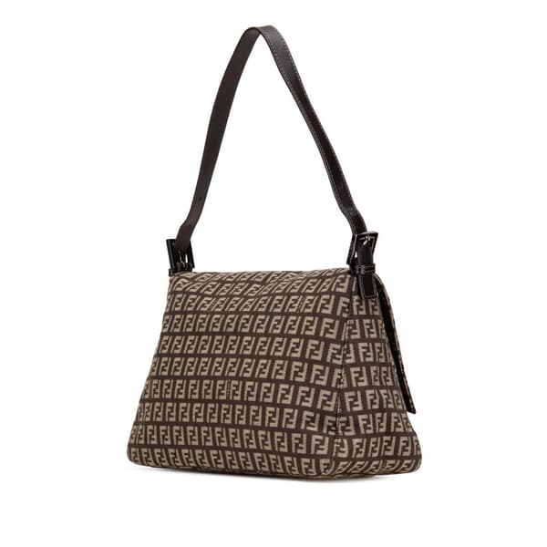 Pre-owned Fendi Zucchino Canvas Mamma Forever Brown