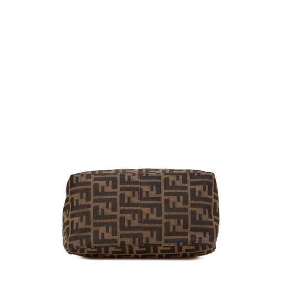 Pre-owned Fendi Zucca Canvas Double Flap Shoulder Bag Brown