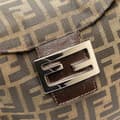 Miniatyrbillede 8 af 10: Pre-owned Fendi Zucca Canvas Double Flap Shoulder Bag Brown