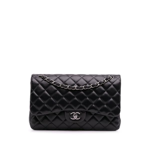 Pre-owned Chanel Jumbo Classic Lambskin Double Flap Black