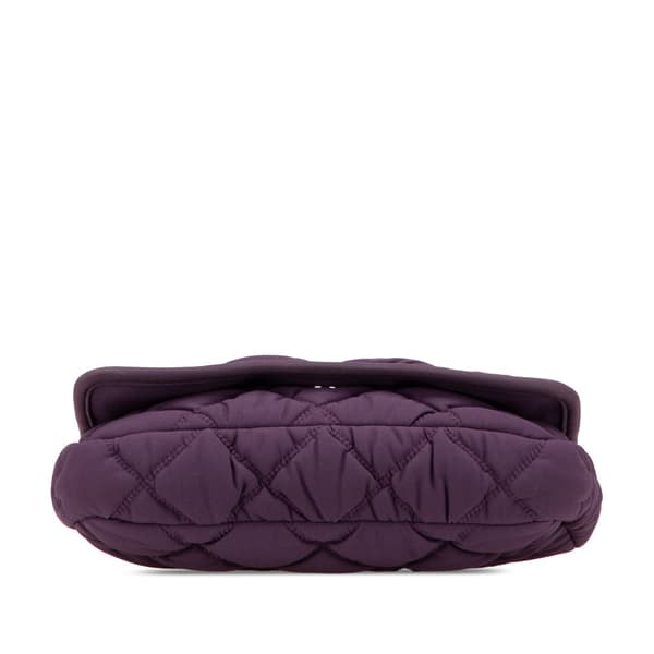 Pre-owned Chanel Small Quilted Nylon Bubble Flap Purple