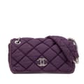 Miniatyrbild 1 av 10: Pre-owned Chanel Small Quilted Nylon Bubble Flap Purple