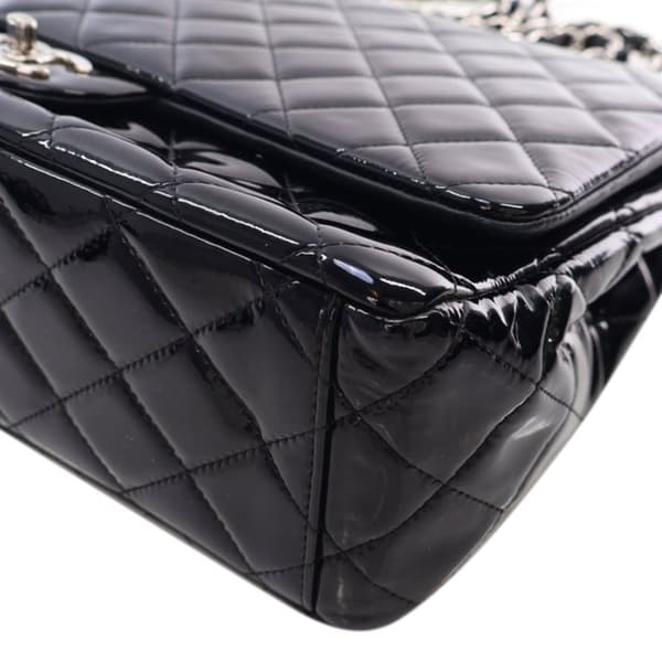 Pre-owned Chanel Maxi Classic Patent Double Flap Black