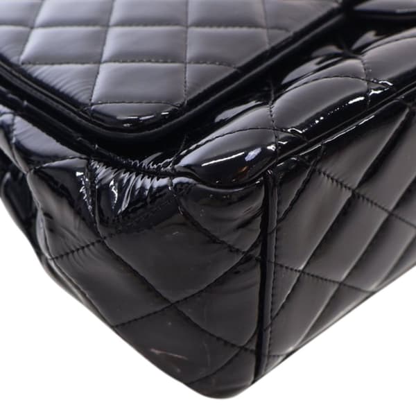 Pre-owned Chanel Maxi Classic Patent Double Flap Black