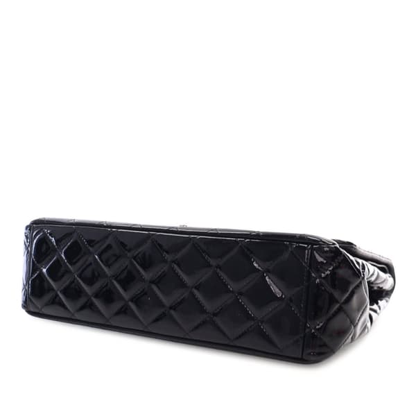 Pre-owned Chanel Maxi Classic Patent Double Flap Black