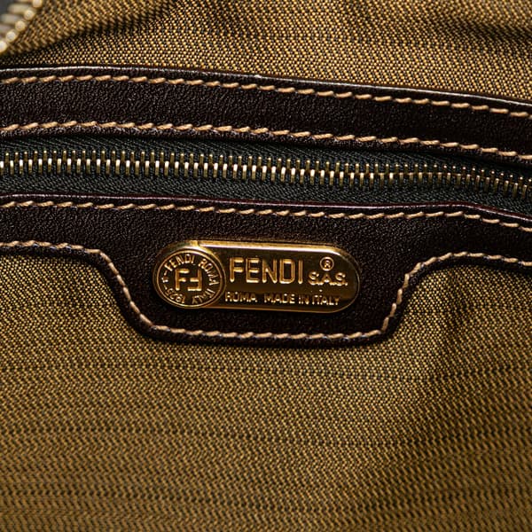 Pre-owned Fendi Zucca Canvas Shoulder Bag Brown