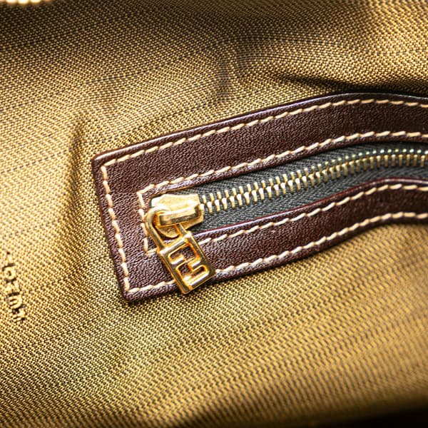 Pre-owned Fendi Zucca Canvas Shoulder Bag Brown