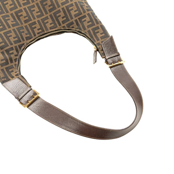 Pre-owned Fendi Zucca Canvas Shoulder Bag Brown