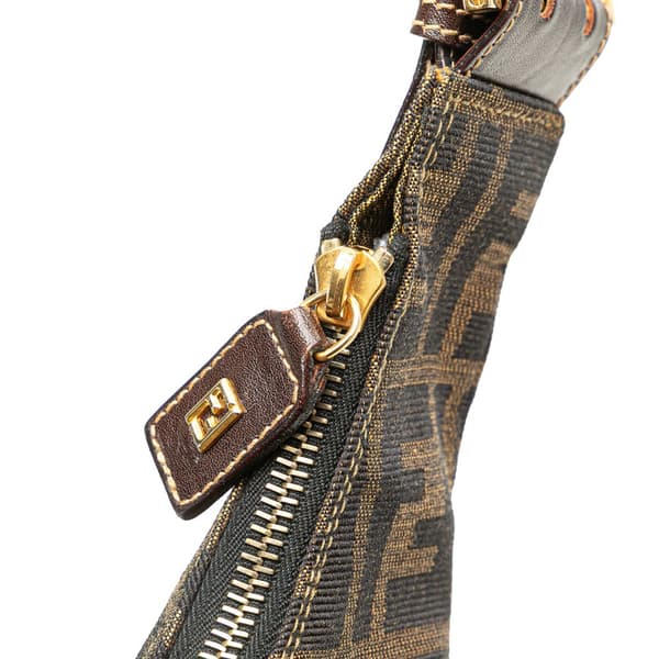 Pre-owned Fendi Zucca Canvas Shoulder Bag Brown