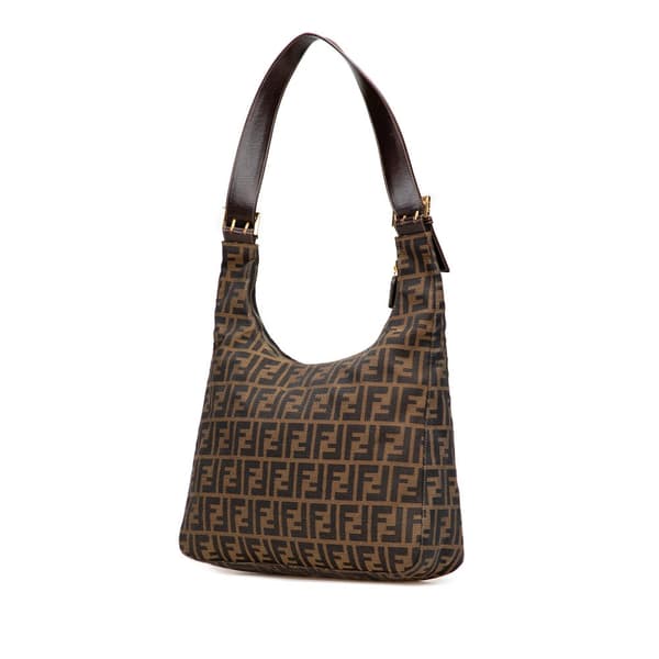 Pre-owned Fendi Zucca Canvas Shoulder Bag Brown