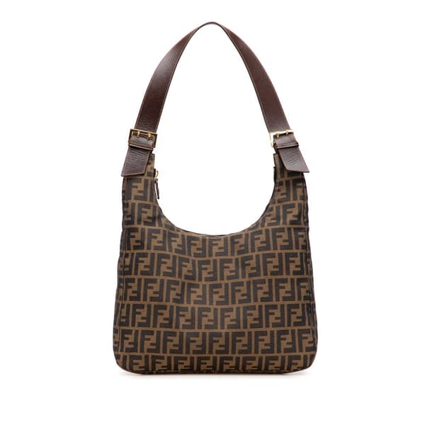 Pre-owned Fendi Zucca Canvas Shoulder Bag Brown
