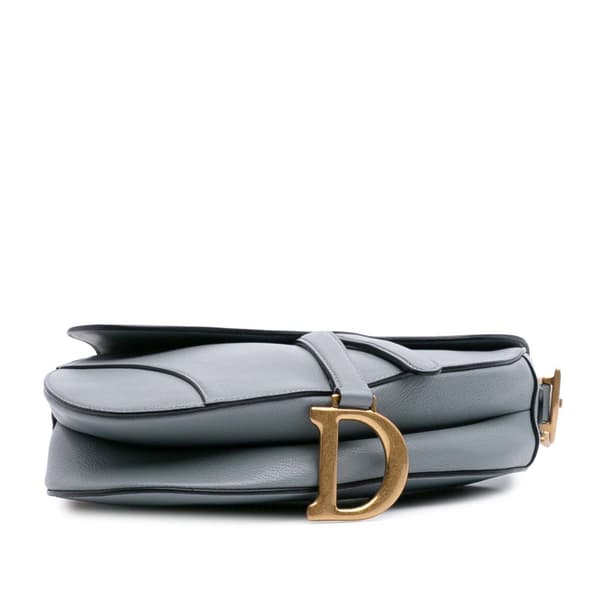 Pre-owned Dior Goatskin Saddle Bag Blue
