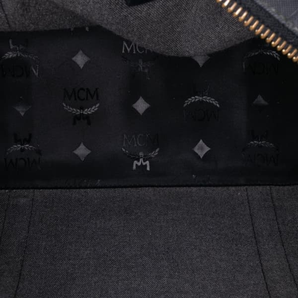 Pre-owned MCM Visetos Nylon Shoulder Bag Black