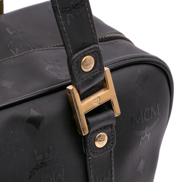 Pre-owned MCM Visetos Nylon Shoulder Bag Black