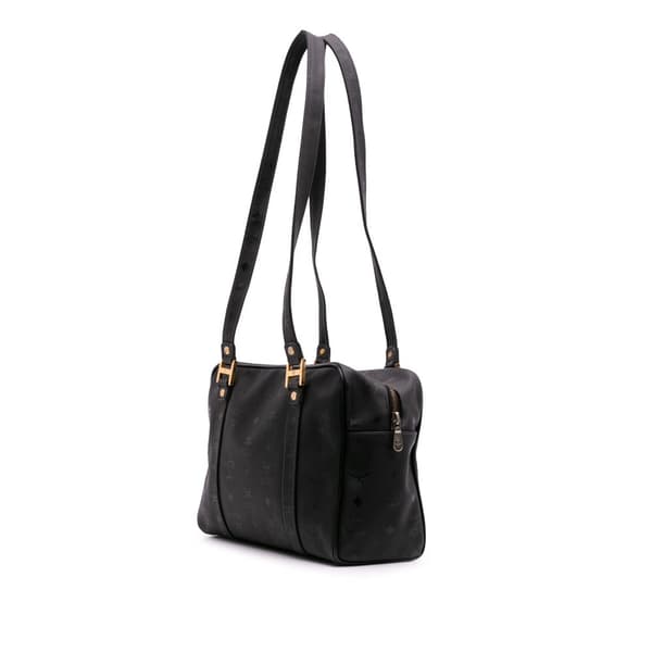 Pre-owned MCM Visetos Nylon Shoulder Bag Black