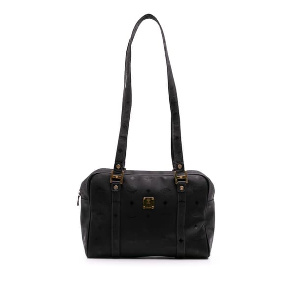 Pre-owned MCM Visetos Nylon Shoulder Bag Black