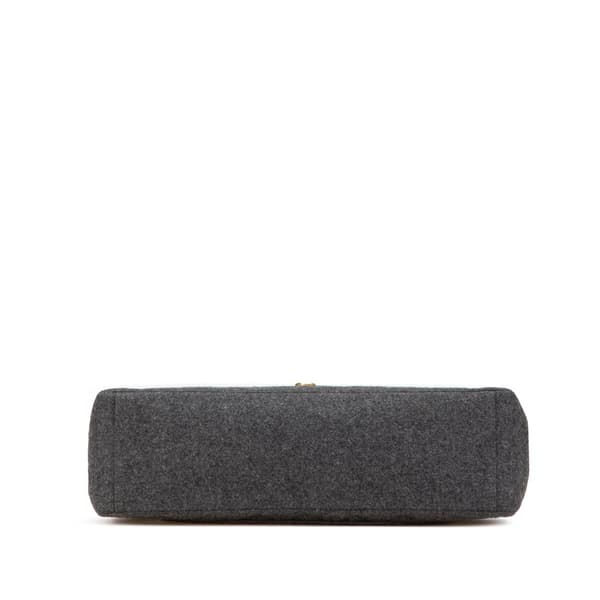 Pre-owned Chanel Maxi XL Classic Wool Single Flap Gray