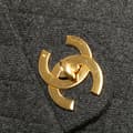 Miniatyrbild 8 av 10: Pre-owned Chanel Maxi XL Classic Wool Single Flap Gray