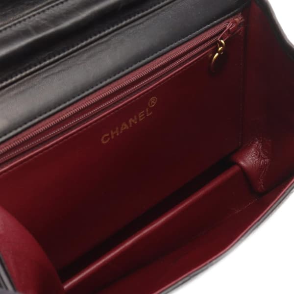 Pre-owned Chanel Small CC Quilted Lambskin Half Single Flap Black