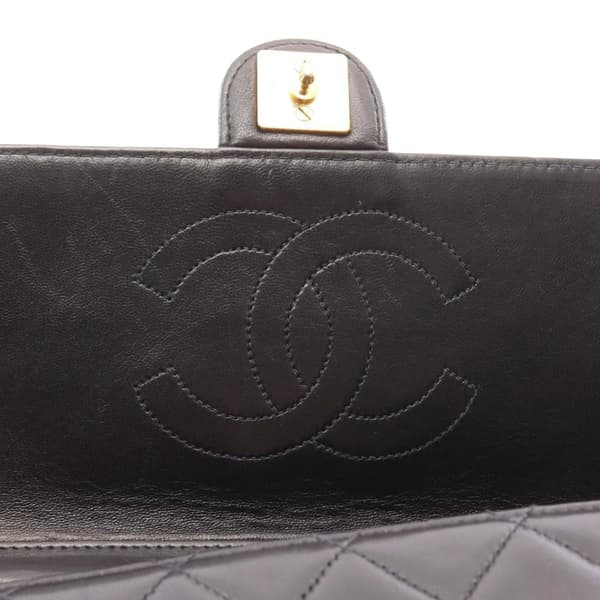 Pre-owned Chanel Small CC Quilted Lambskin Half Single Flap Black