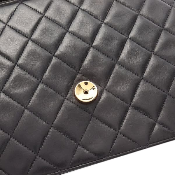 Pre-owned Chanel Small CC Quilted Lambskin Half Single Flap Black