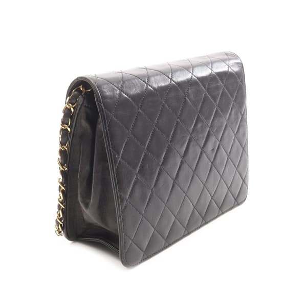 Pre-owned Chanel Small CC Quilted Lambskin Half Single Flap Black
