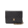 Miniatyrbild 1 av 10: Pre-owned Chanel Small CC Quilted Lambskin Half Single Flap Black