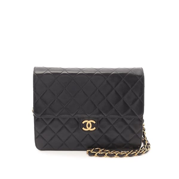 Pre-owned Chanel Small CC Quilted Lambskin Half Single Flap Black