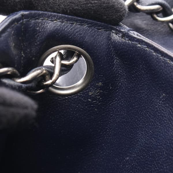 Pre-owned Chanel CC Quilted Lambskin Pushlock Single Flap Blue