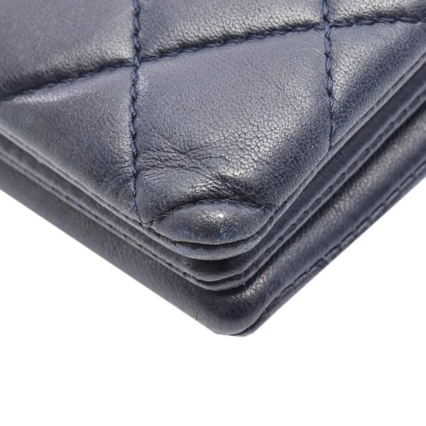 Pre-owned Chanel CC Quilted Lambskin Pushlock Single Flap Blue