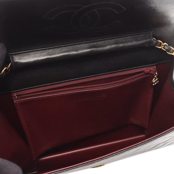 Pre-owned Chanel Medium CC Quilted Lambskin Half Single Flap Black