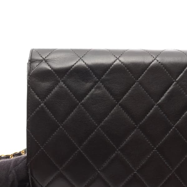 Pre-owned Chanel Medium CC Quilted Lambskin Half Single Flap Black