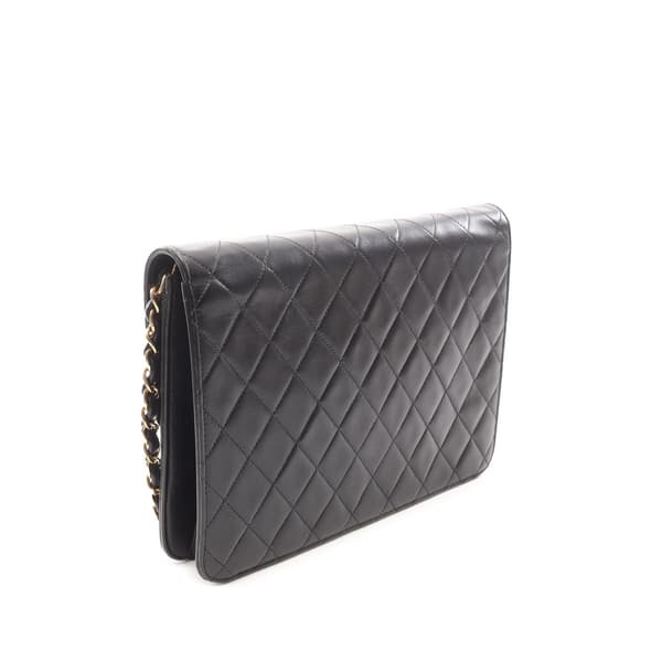 Pre-owned Chanel Medium CC Quilted Lambskin Half Single Flap Black