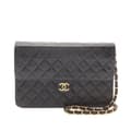 Miniatyrbillede 1 af 8: Pre-owned Chanel Medium CC Quilted Lambskin Half Single Flap Black