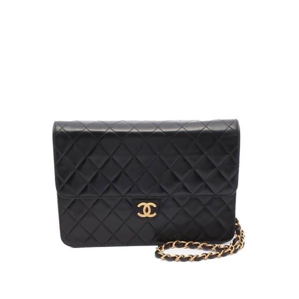 Pre-owned Chanel Medium CC Quilted Lambskin Half Single Flap Black