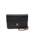 Miniatyrbild 1 av 9: Pre-owned Chanel Medium CC Quilted Lambskin Half Single Flap Black