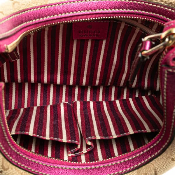 Pre-owned Gucci GG Canvas New Britt Shoulder Bag Brown