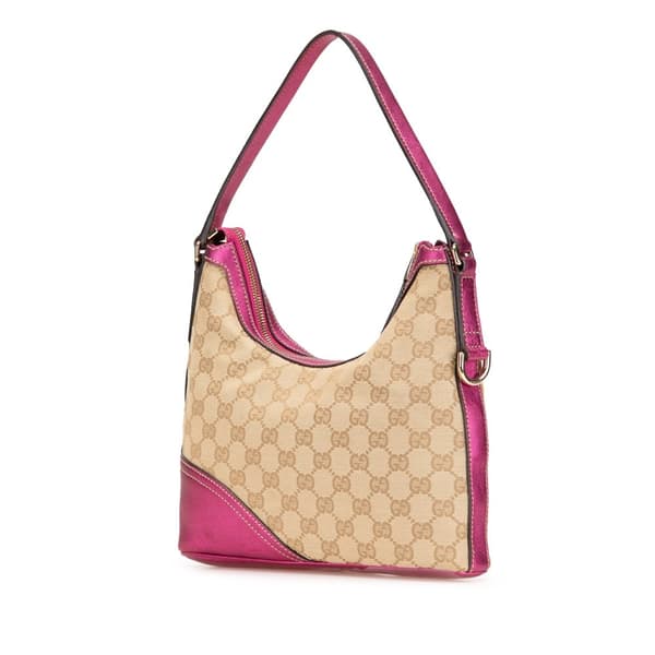Pre-owned Gucci GG Canvas New Britt Shoulder Bag Brown