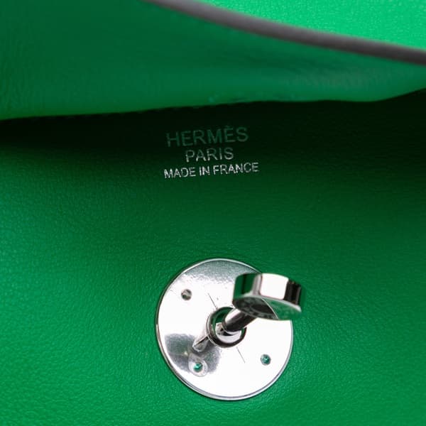 Pre-owned Hermès Clemence Lindy 30 Green