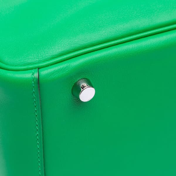 Pre-owned Hermès Clemence Lindy 30 Green