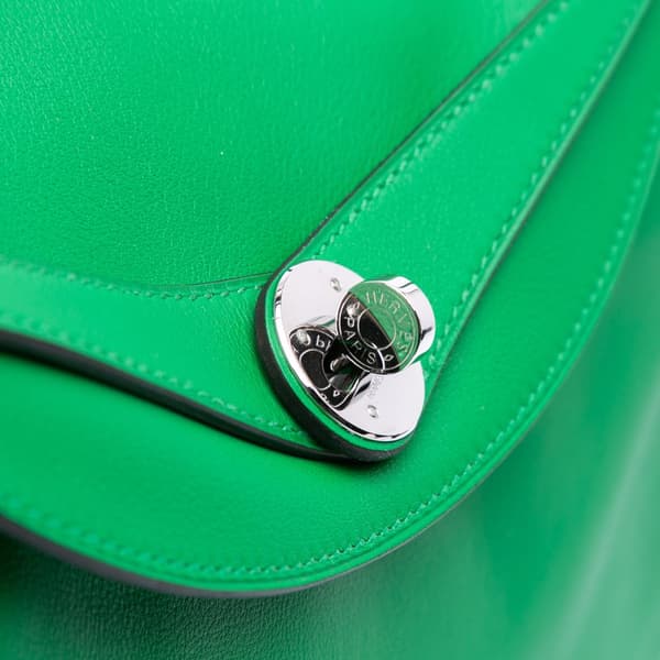 Pre-owned Hermès Clemence Lindy 30 Green